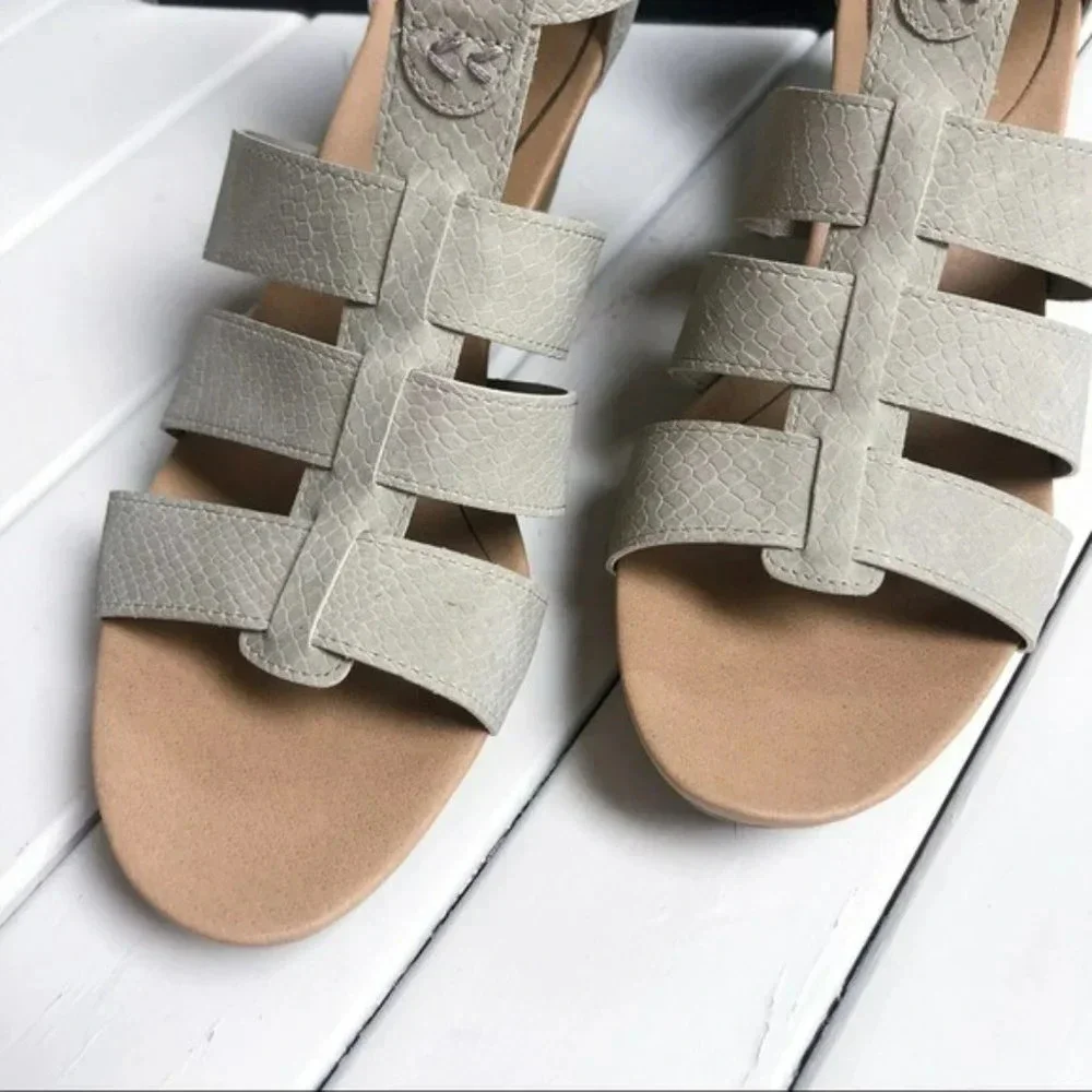 Dr. Scholl's Cream Bohemian Caged Wedges 11 NIB